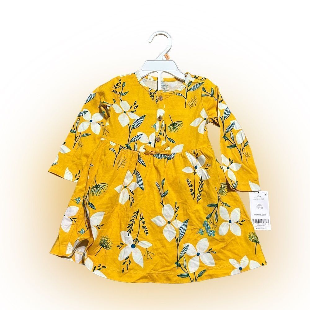Infant Girl Carter’s Floral Long Sleeve Dress NWT